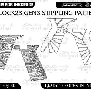 Diseño láser punteado para Glock 23 Gen3 SVG (descarga digital)