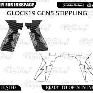Diseño de punteado para Glock 19 Gen5, archivo cortado con láser (svg, png, dxf, ai)