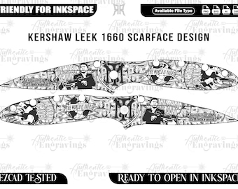 Kershaw Leek 1660 'Scarface' Knife Design, Laser Engraving (svg, dxf, png, ai) (Digital Download)