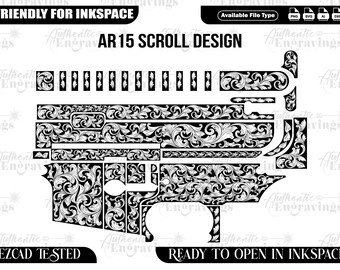 AR15 Scroll Design, Laser Cut Vector (Digital Download)