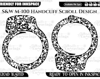 S&W M-100 Handcuff Scroll Design, Laser Cut File (svg, png, ai, dxf)