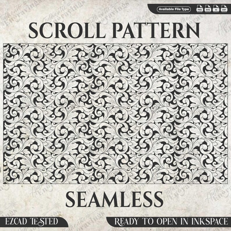 Seamless Scroll Design Bundle Svg Art,laserdesign,lasermarking ...