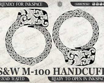 S&W M100 Handcuff Scroll Design, Laser Cut Vector (Digital Download)