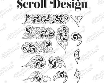 May include: A set of 12 black and white scroll design elements. The designs are intricate and detailed, and they would be perfect for adding a touch of elegance to any project. The designs are ready to open in Inkspace.