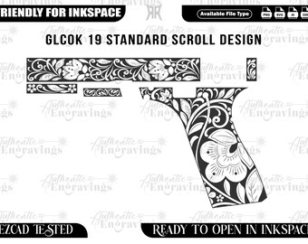 Glock 19 Scroll Design SVG, Laser Cut File (Digital Download)
