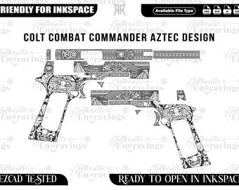 Colt Combat Commander Aztec Design, Laser Cut File (svg, png, ai, dxf)