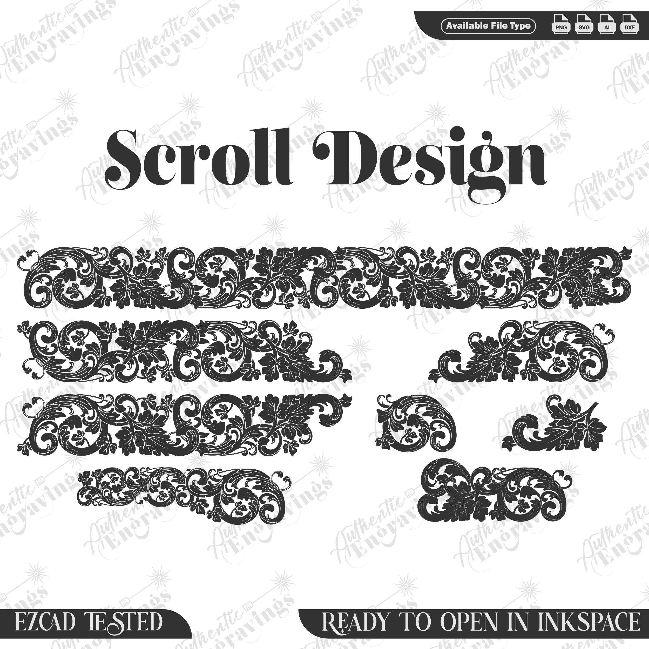 Scroll Design Bundle Svg Art,laserdesign,lasermarking,fiberlaser ...