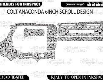 Colt Anaconda 6inch Scroll Laser Design (svg, dxf, png, ai)