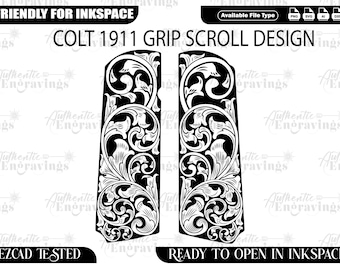 1911 グリップ AZTEC デザイン SVG、レーザーカット、レーザー彫刻
