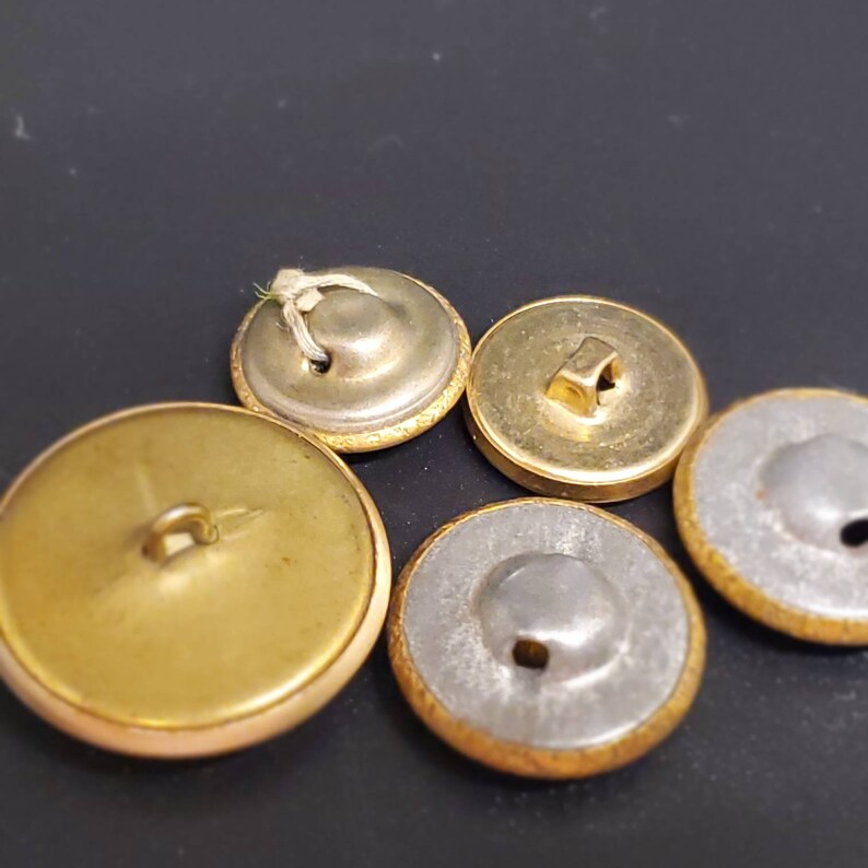 Vintage Button, 5 Brass/ Gold Wallpaper Prints, Embossed Design Metal ...