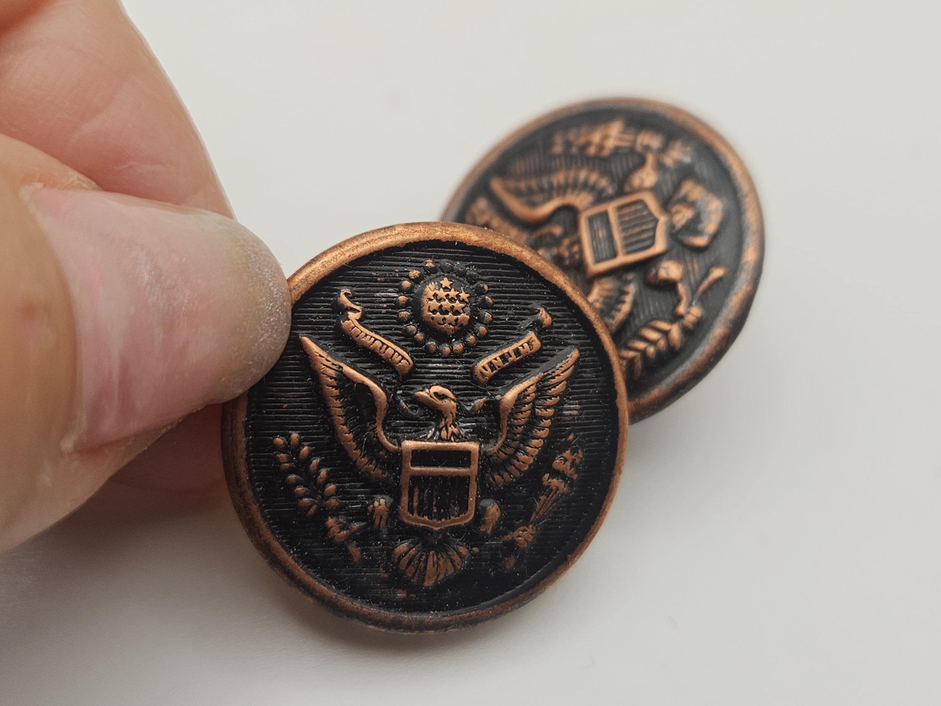 Vintage Military Buttons, WW1. Copper Top Over Brass, 2 Buttons, Coat ...