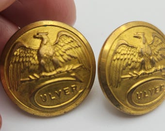 Vintage Culver blazer brass buttons: 2 matching Eagle 7/8", 22mm, shank, Superior Quality (mar 858 26)