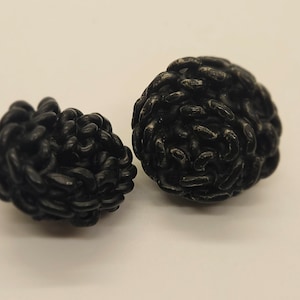 Vintage Buttons -  2 matching mid size, 13/16&quot;, 20.5mm Mid Century Modern, extruded noodle celluloid black design(nov 118 23)