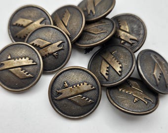 Vintage metal Buttons - 10,  3/4", 19mm matching southwest design Superior Quality(mar 764 26 )