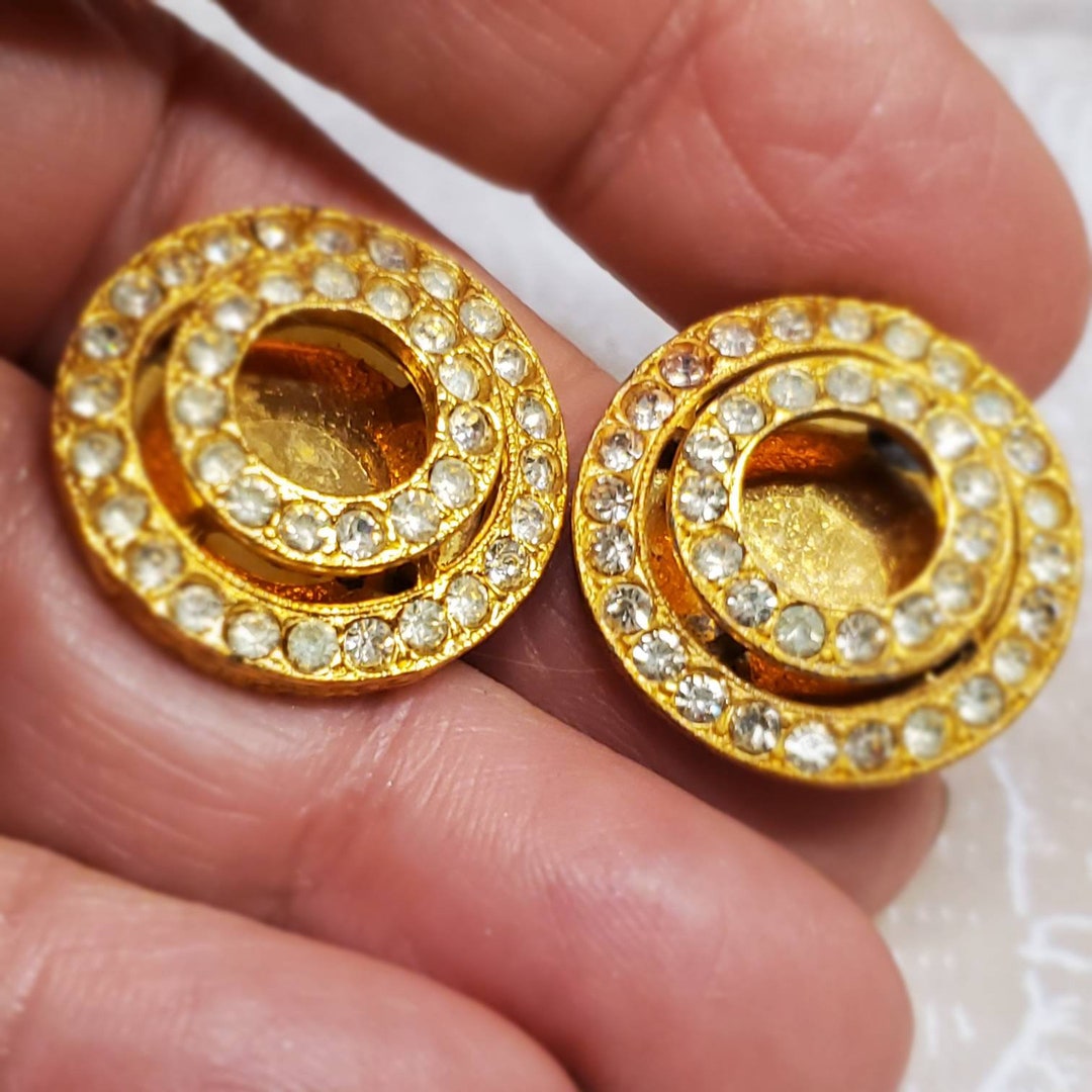 Vintage Buttons - 2 Beautiful, Matching Double Ring Pattern Design Size ...