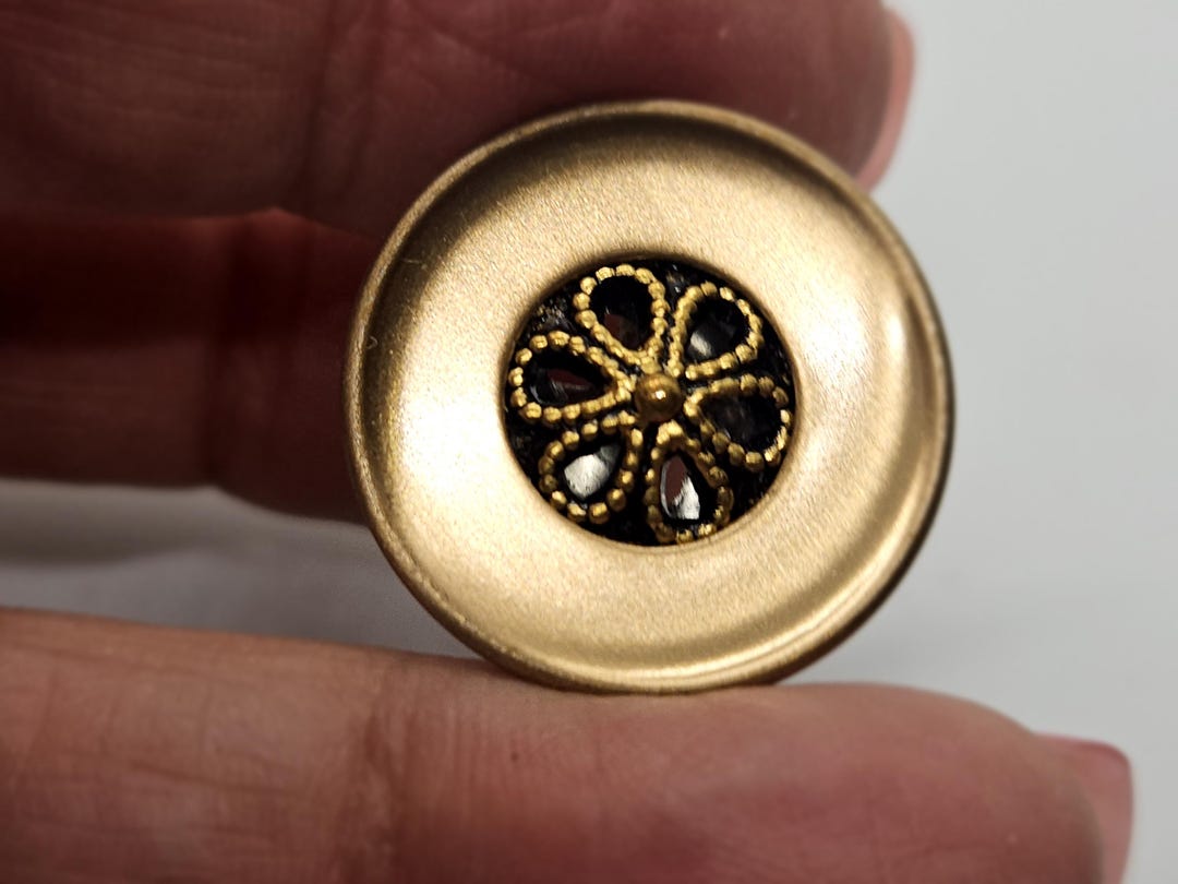 Vintage Buttons 7/8" 22mm Floral Center Brass Metal, Shank (aug 253 24 ...