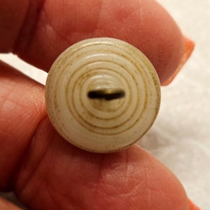 Vintage Buttons 1 small swirl back charm string, white, red brick and aventurine pointed top glass 9/16, 14mm, metal shankaug 516 23 image 2