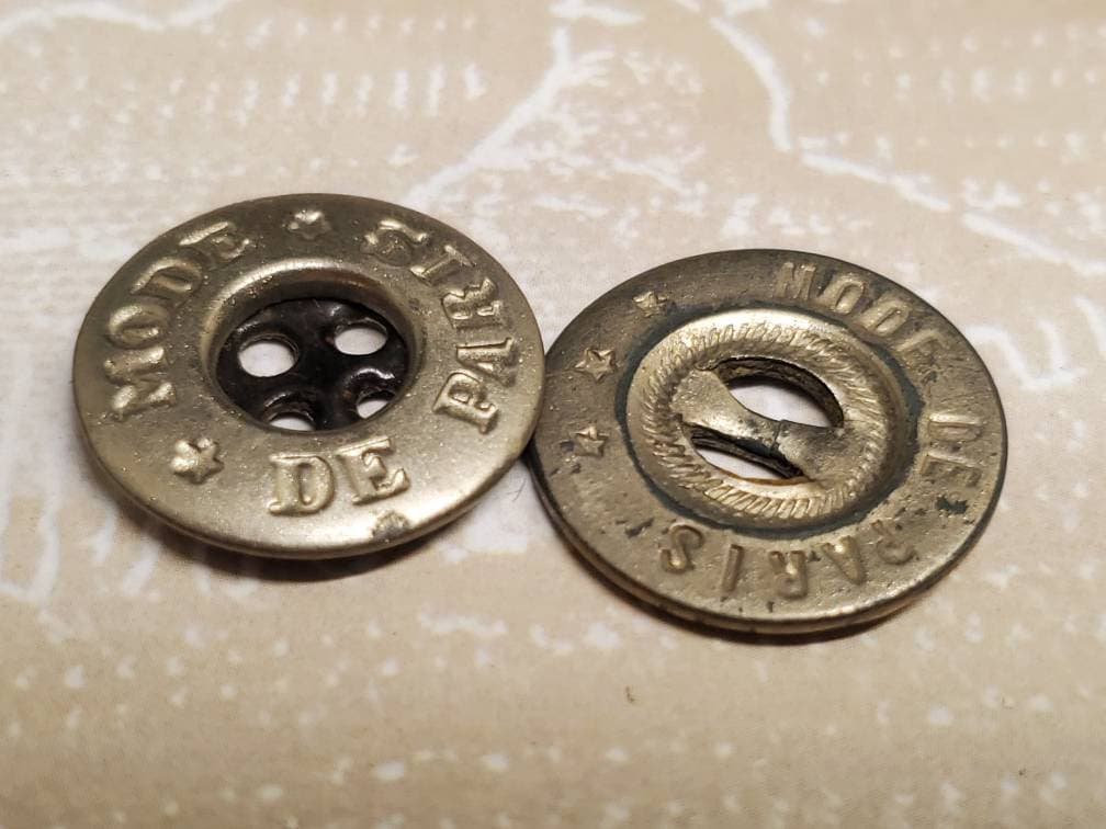 汚れ有/MODE DE PARIS金属ボタン/推定50S/ヴィンテージブラック