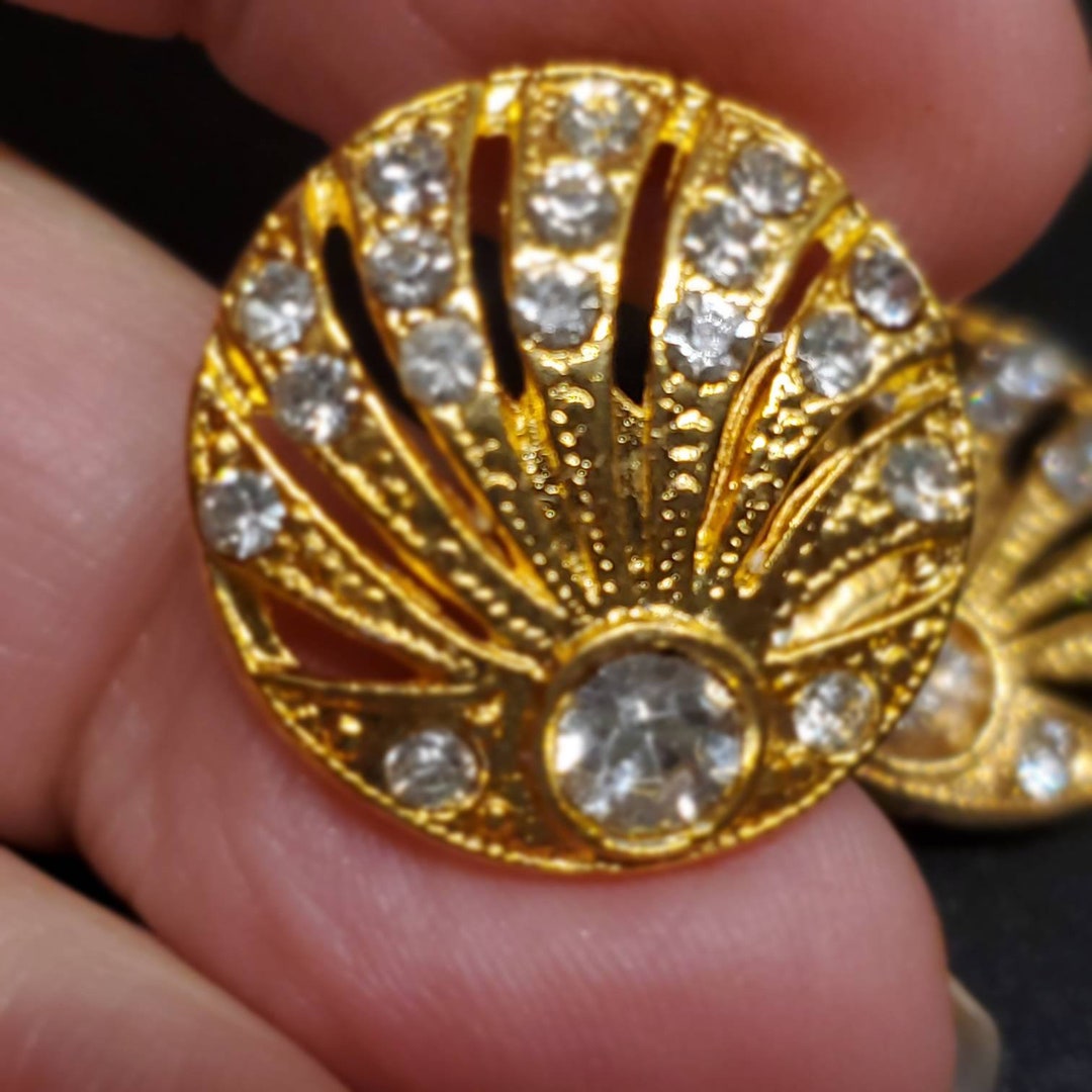 Shell Button Gold Vintage Buttons - 2 Beautiful, Matching Shell Design Size 7/8 Inch, 22 ...