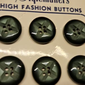 Botones vintage - Lote de 6 botones medianos de 19 mm, estilo moderno de mediados de siglo, en cartulina verde NOS, para coser (mayo de 731/23)