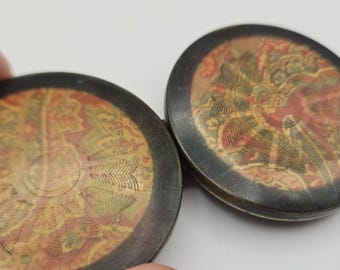 Vintage, 1 belt , extra large celluloid pattern over metal  1 3/4" * 4" , interlocking metal( mar 831 26)