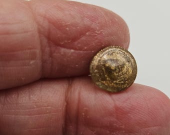 Vintage buttons- 1 Leo Popper ?iridescent art glass design 3/8" 9.5mm,  metal shank (mar 937 26)