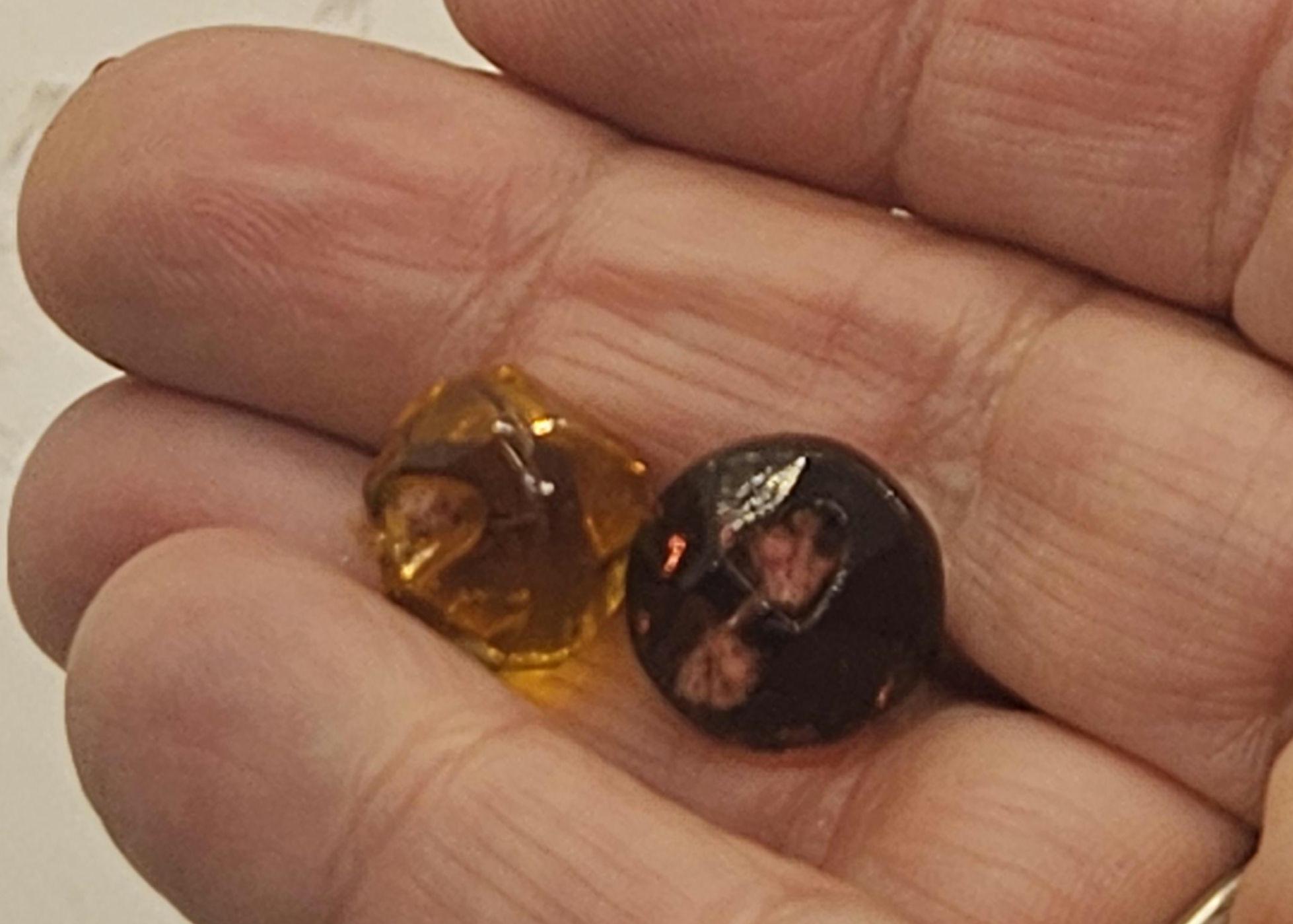 Vintage Button 2 Small Glass Charm String, Amethyst, Amber Faceted Sew ...