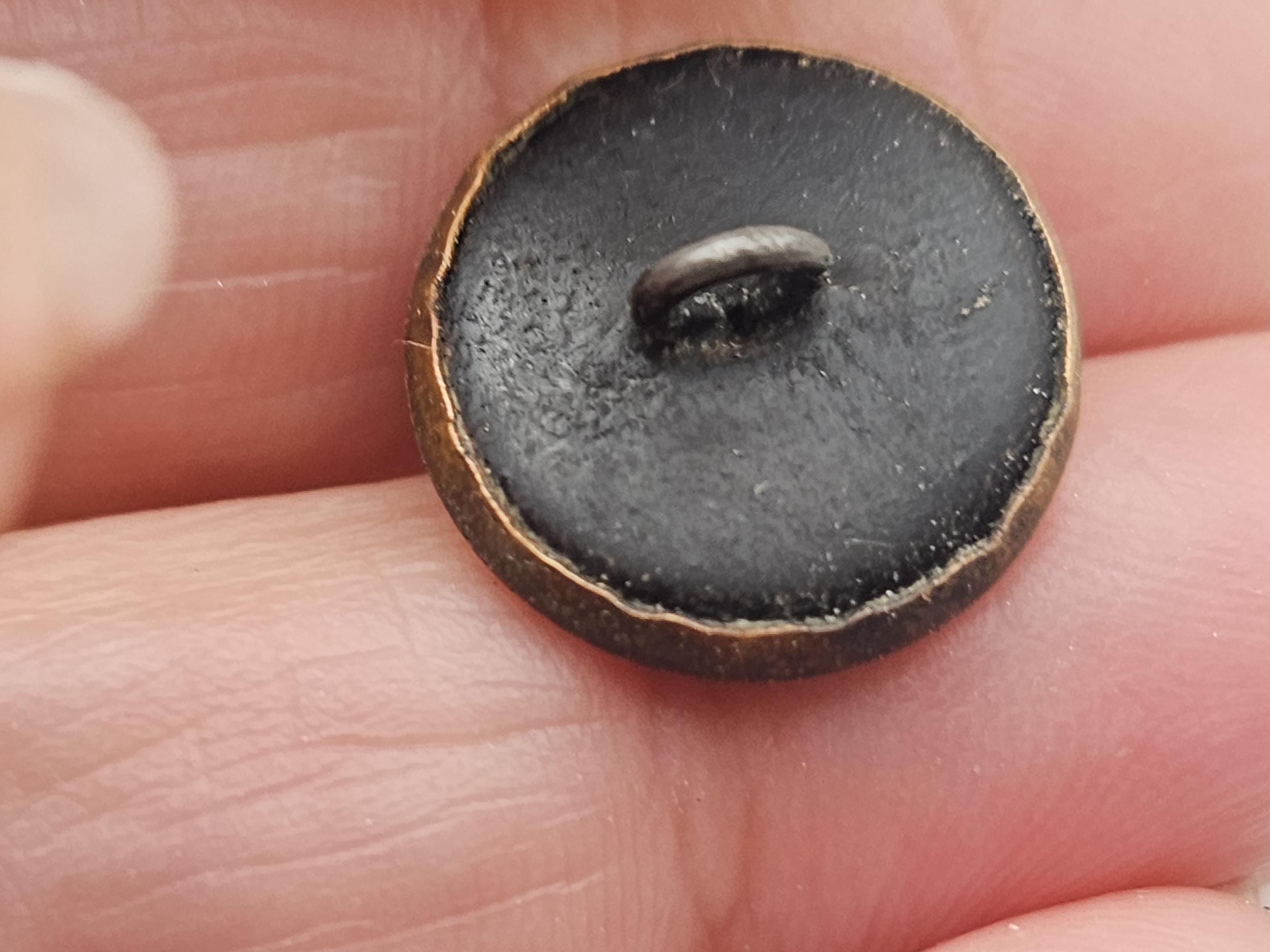 Vintage Waistcoat Button, Metal, Victorian Era Button, 9/16