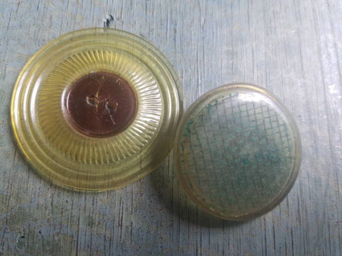 Vintage Button, 2 Extra Large, Translucent Celluloid Design ...