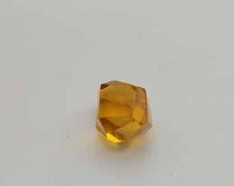 Vintage Buttons 1 small amber faceted glass 7/16" 11mm (mar 927 26)