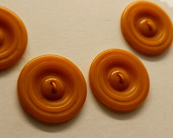 Vintage Buttons- Lot of 4 matching assorted 1" 25.5mm butterscotch sew thru(apr 159 24)