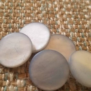 Vintage Buttons - lot of blue dyed mother of pearl, 5 shank back disk, novelty (Nov 117 19)