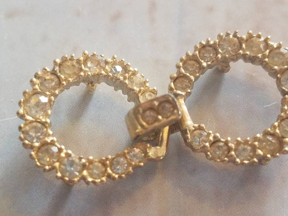 Vintage, 1 Stunning Rhinestone Embellished Interlocking  display picture 1