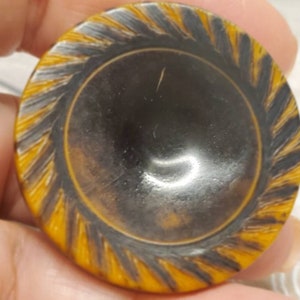 Vintage Buttons - Lot of  1 extra large size, 1 1/2&quot;, 38mm Mid Century Modern, buffed celluloid black button(mar 81 23)