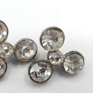 Vintage buttons, 2 beautiful matching triangle shape medium size, 3/4&quot; 19mm rhinestones(jan 616 21)