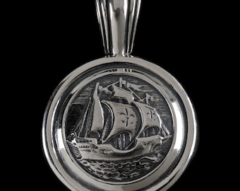 Galleon Pendant , B.C. Silver Collection      6421S