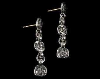 Three Drop Medallion Earrings, B.C. Silver Collection   6389S