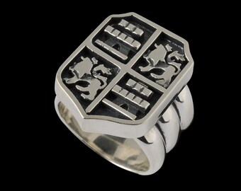 Lion and Castle Shield Ring, B.C. Silver Collection         6526S