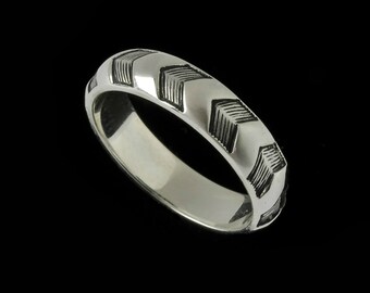 Narrow Chevron Ring Band  2512S