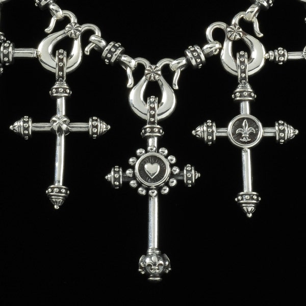 Seven Cross Necklace, B.C. Silver Collection   6122S