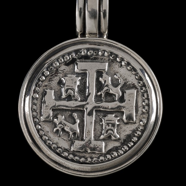 Spanish Coin Medallion Pendant , B.C. Silver Collection               6416S