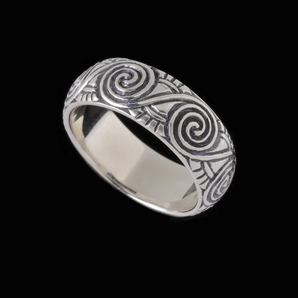 Roman Scroll Wedding Band, Engraved Collection    2509S