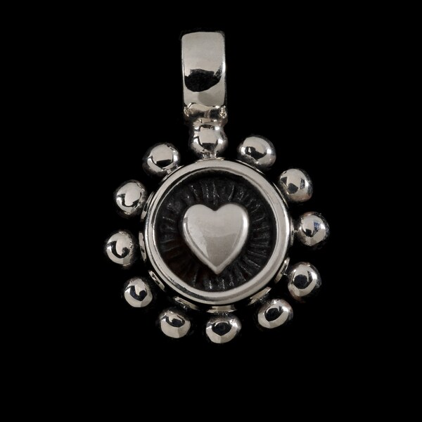 Beaded Heart Pendant, B.C. Silver Collection    6427S