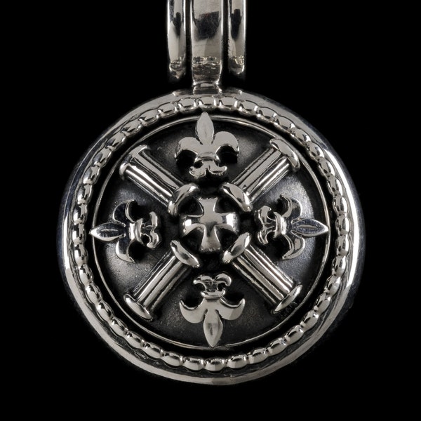 Fleur de lis and Column Pendant, B.C. Silver Collection    6413S