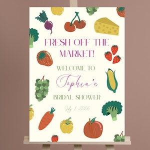 Editable She&#39;s Off The Market Bridal Shower Welcome Sign Tempalte (Canva Digital Download)