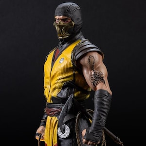 Hand-Painted Mortal Kombat Scorpion Figure - 35cm 3D Print