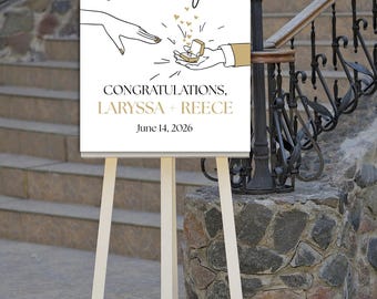 She Said Yes Poster Template | Proposal / Engagement Party Poster | Customizable | Instant Download