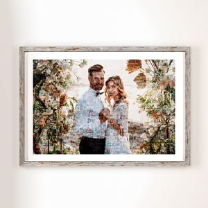 Wedding Custom Photo Mosaic, Printable Digital File, Photo Collage, Print Art Designed With Your Pictures