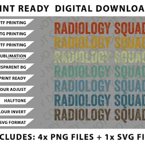 Radiology Squad Radioologist X-Ray Tech Png-bundel, SVG-bestanden, digitale downloads