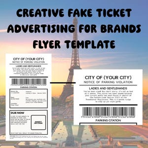 Nep parkeerticket (psd-bestand) sjabloon creatieve reclamekaart | Vang de aandacht! Denk je een kaartje te hebben gevonden? Denk nog eens na!